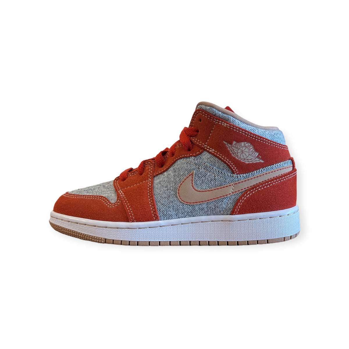 Jordan 1 Mid GS 'Denim Red' | Elite Laced