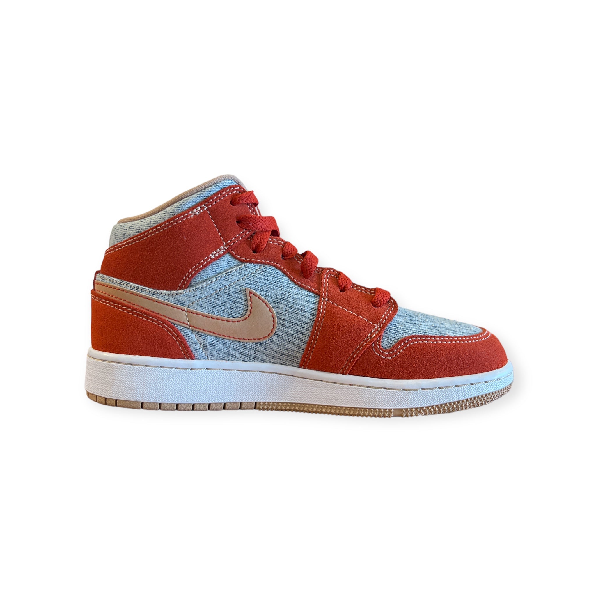 Jordan 1 Mid GS 'Denim Red' | Elite Laced